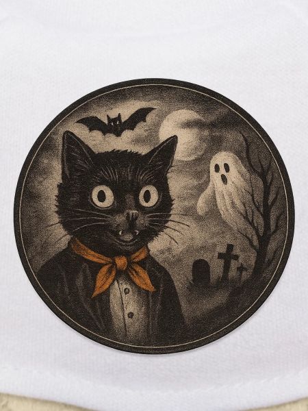 Chats effrayants avec lune fantôme
