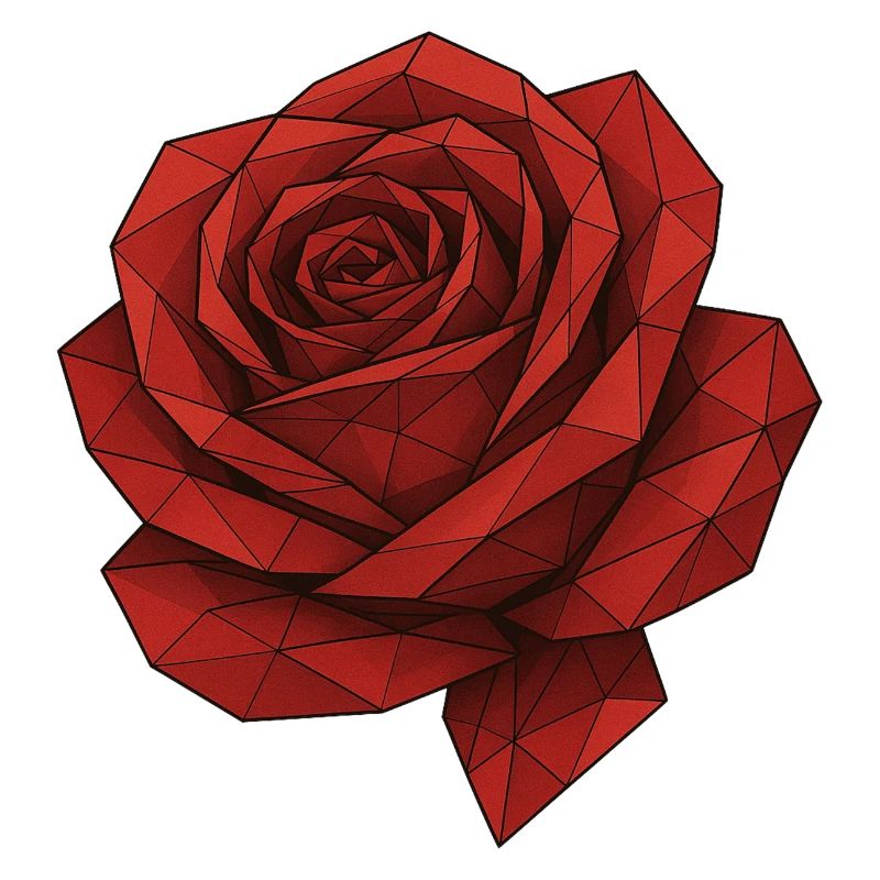Geometric Red Rose