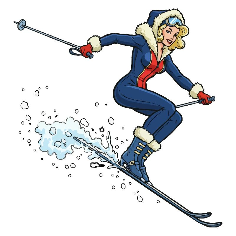 Frau auf Ski im Schnee