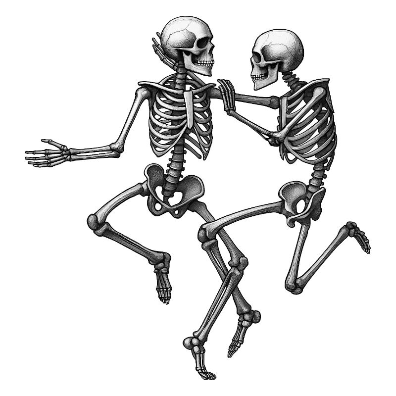 SKELETONS DANCER #2 - black & white