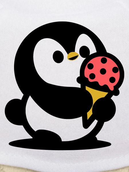 Kleiner Pinguin mit Eis