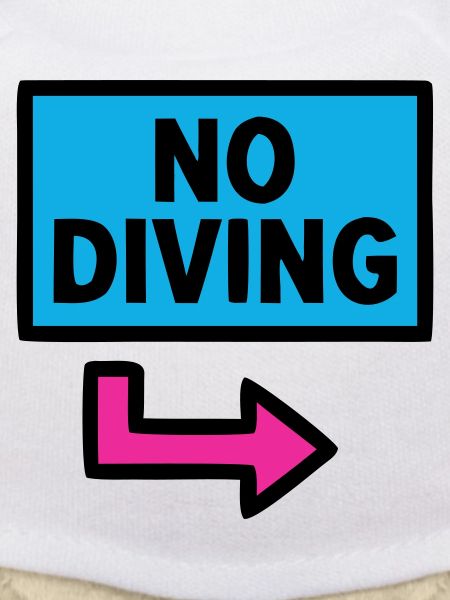 No Diving Schild Pool Retro