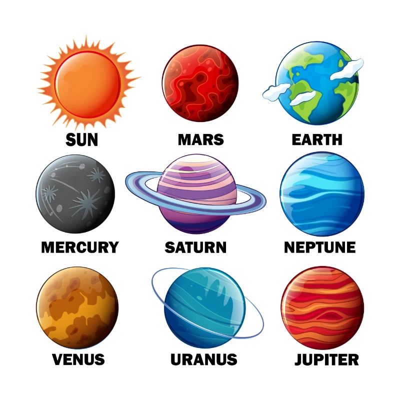 Planet type cosmos astronomy space rocket