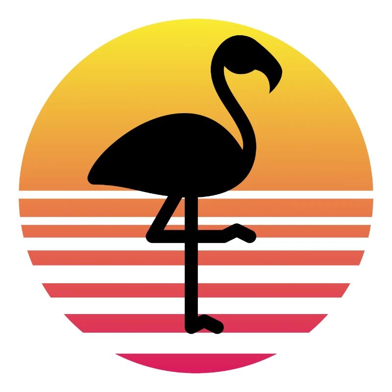 flamant rose couché de soleil idée cadeau humour