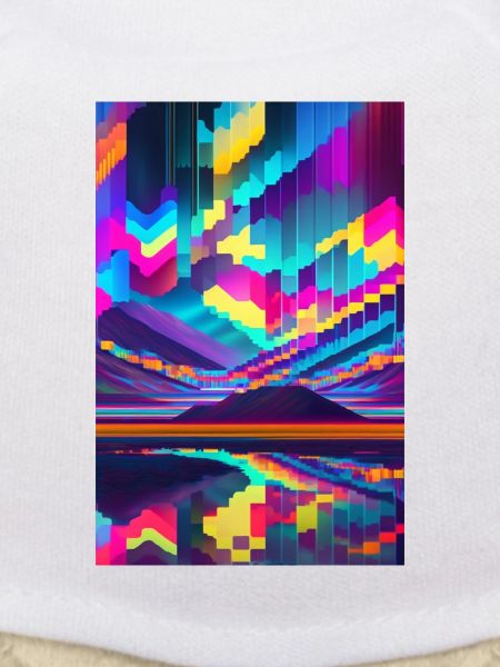 psychedelic glitch of pixels