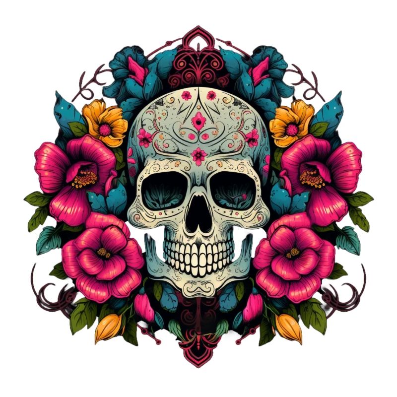 Fleurs de crâne vibrantes