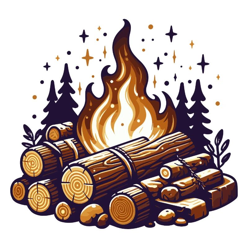 CAMPFIRE FOREST WINTER HEAT CAMP FIRE LOG LOG