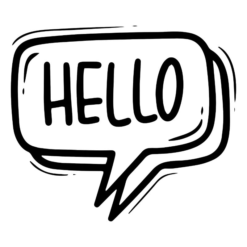 HELLO SPEECH BUBBLE GREETING SALUTATION WELCOME