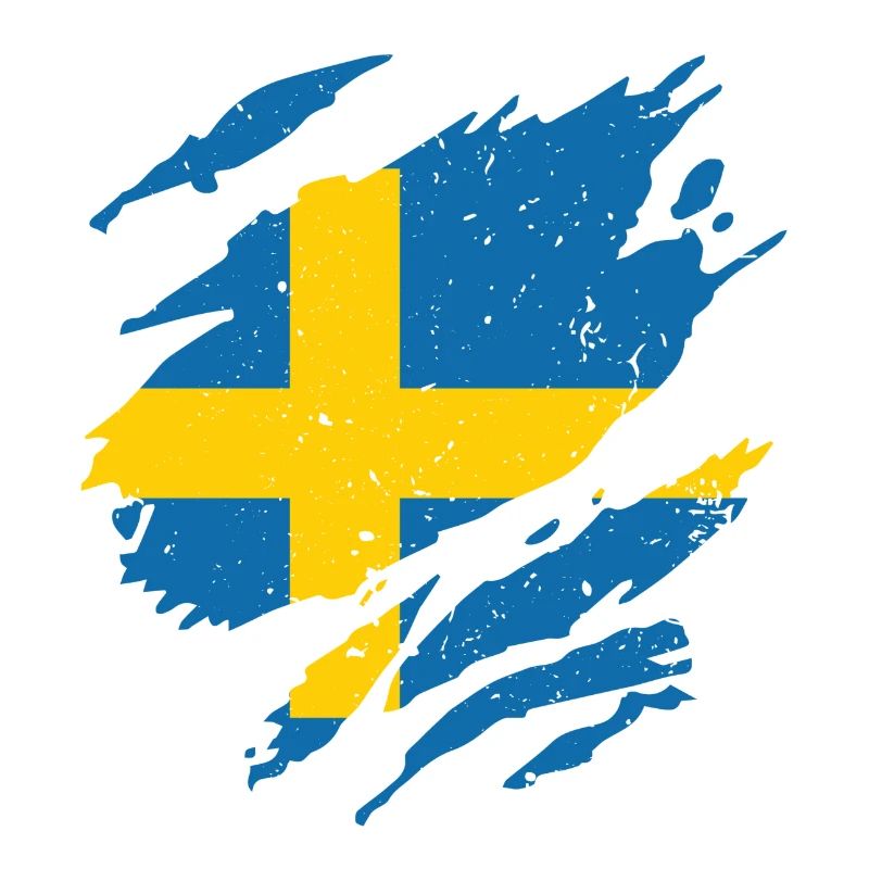 Éventail drapeau Suède Éventail Sverige