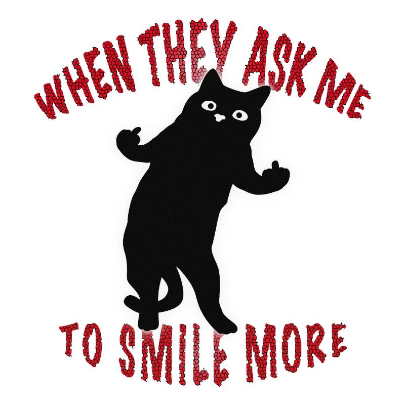 Böse Katze lustiger Spruch Mittelfinger