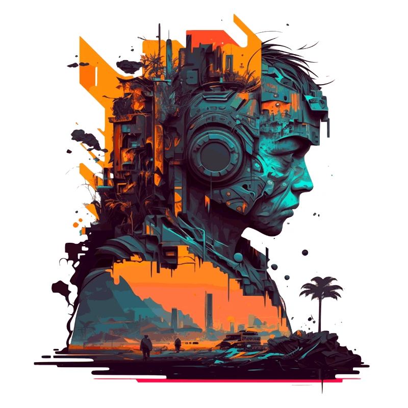 Sci-Fi Artwork der Spitzenklasse mit Cyborg