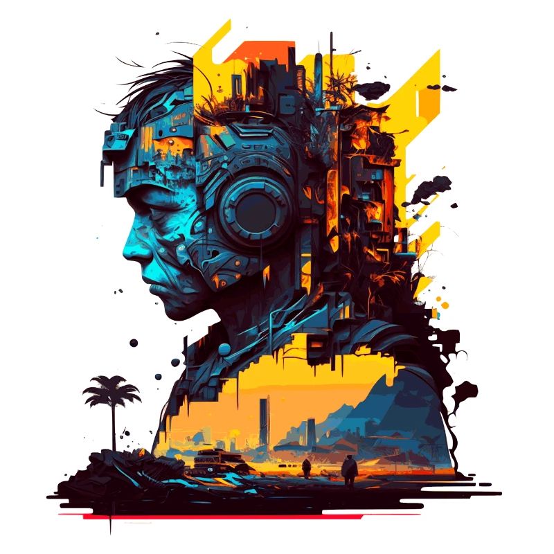 Cyborg of the future for absolute nerds and geeks