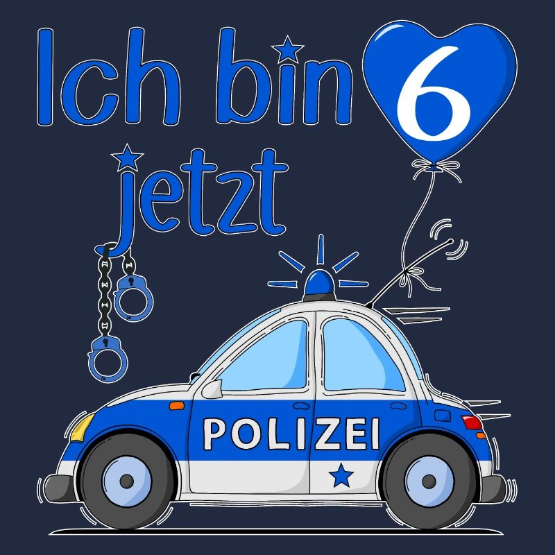 Polizeiauto Ich bin jetzt 6 Geburtstag