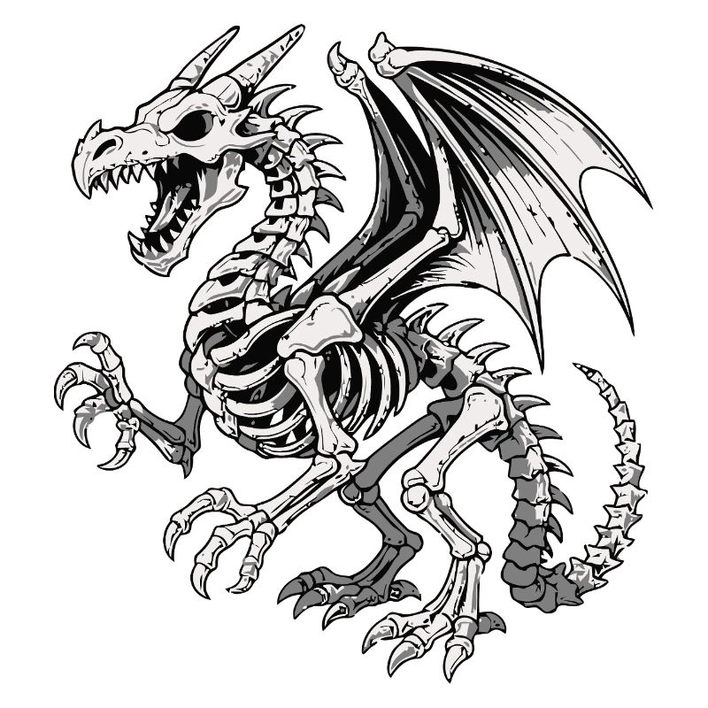 Illustration de squelette de dragon céleste
