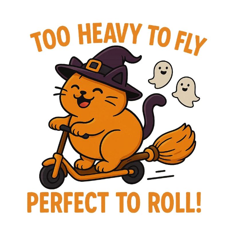 Katzen-Hexe auf Hexer- Scooter
