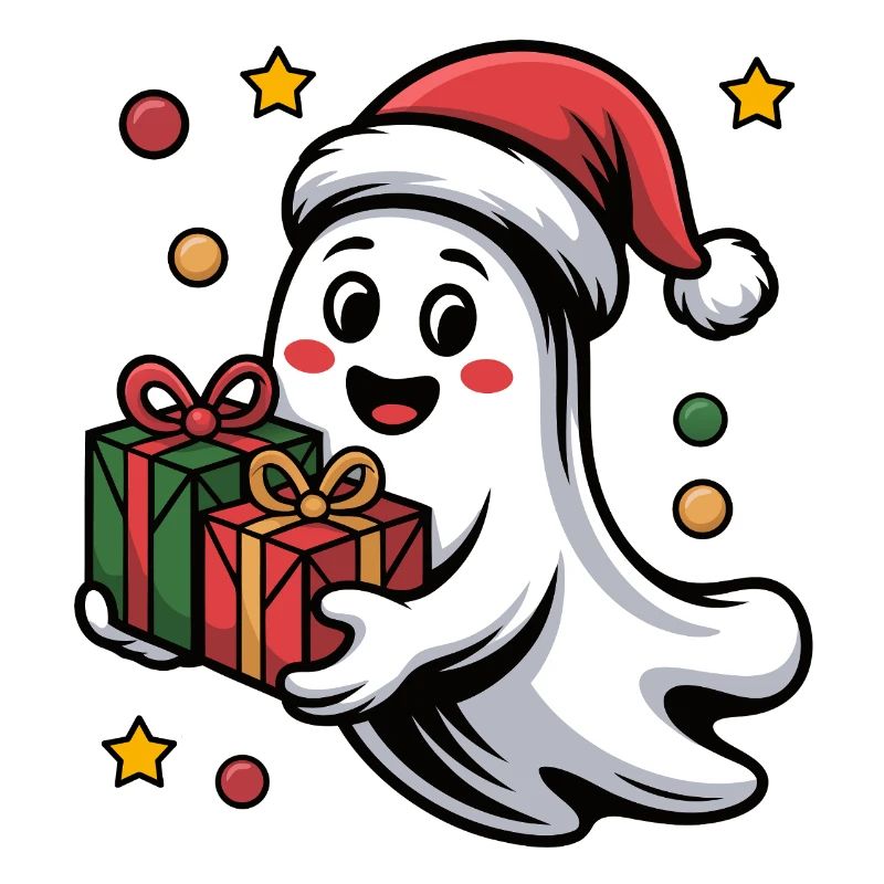 Weihnachtsgeist mit Geschenk