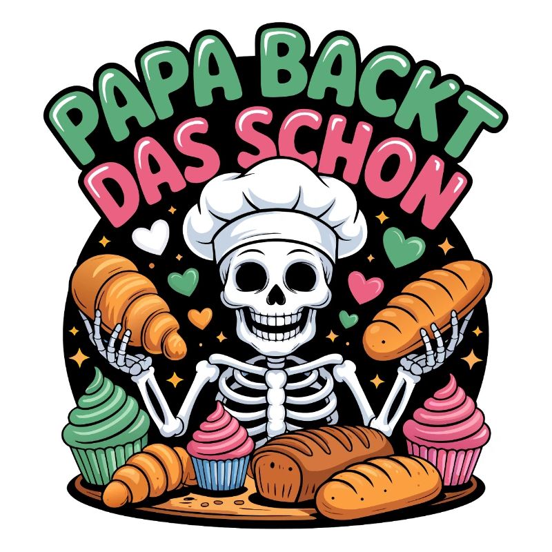 Daddy bakes this nice skeleton chef