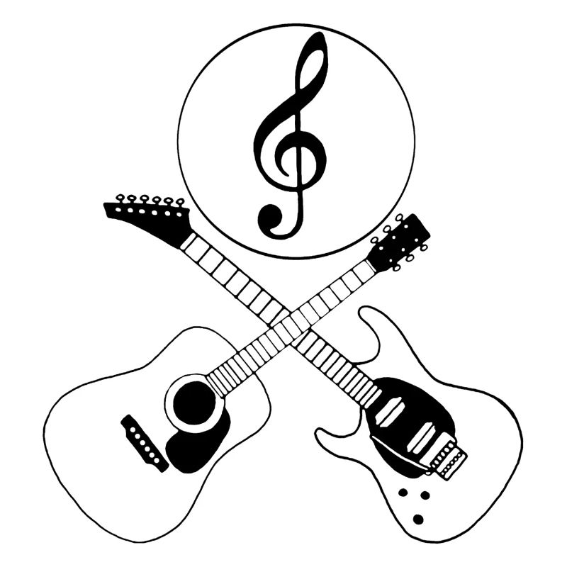 Guitars and treble clef