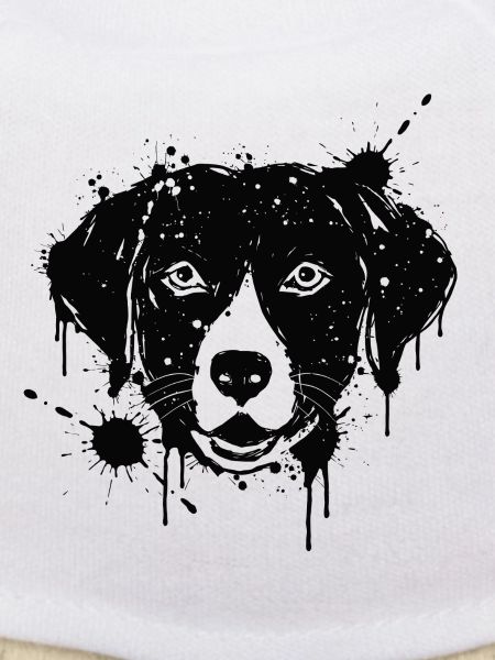Labrador-Farbspritzer Hundekopf Schwarz