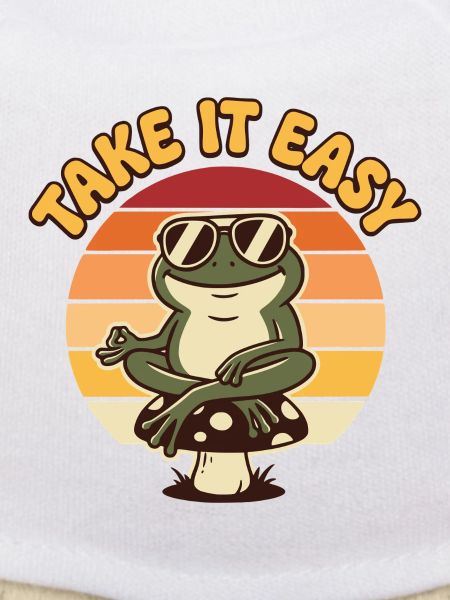 Nimm es locker, Retro Meditierender Frosch