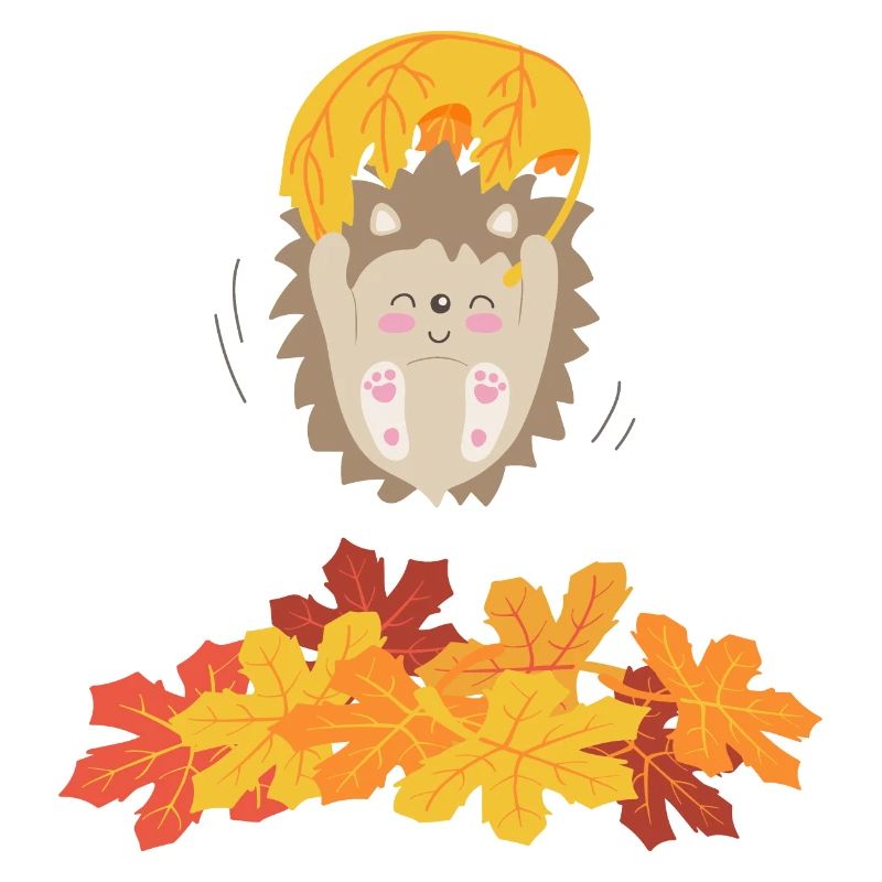 Tender hedgehog with leaf