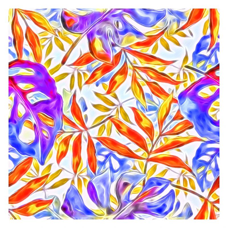 Tropical leaves collage