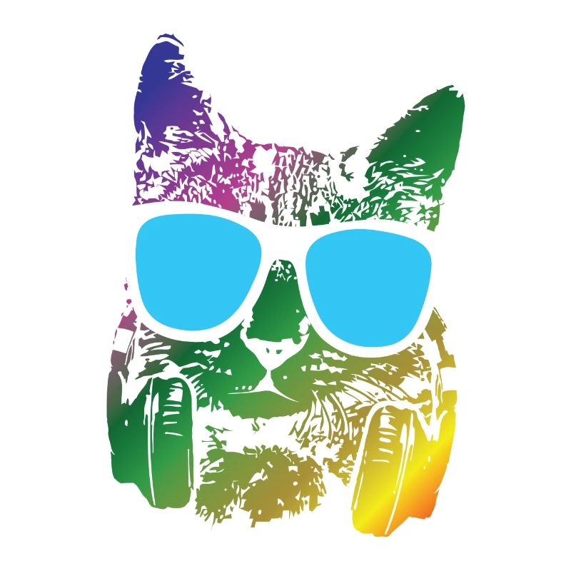 Katze Mit Kopfhörer Geschenk Für Katzenfreunde