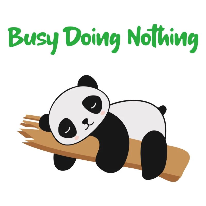 Busy Doing Nothing Panda in Baum
