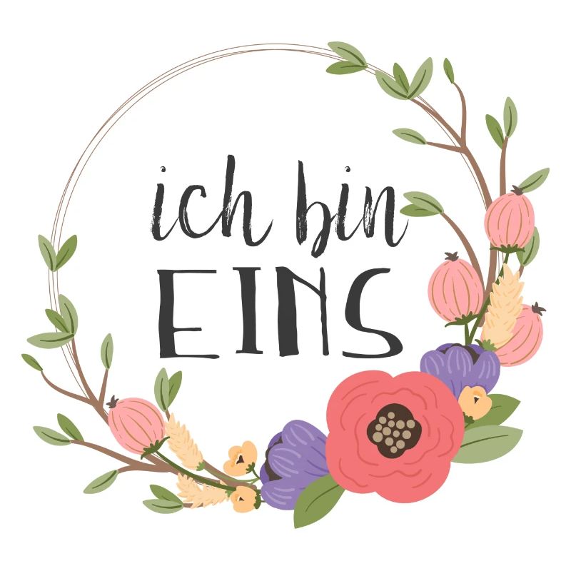 Ich bin eins - erster Geburtstag mit Blumen
