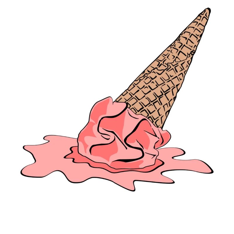 Crème glacée tombée