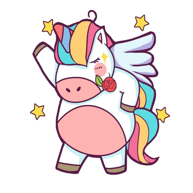 Dapping Einhorn - Dap Einhorn Tshirt mit Rose