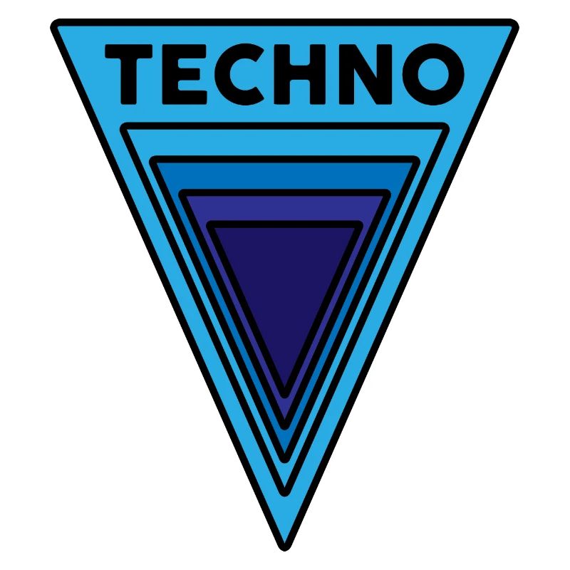 Techno Techno Techno Blue Triangles Hard Dark Acid