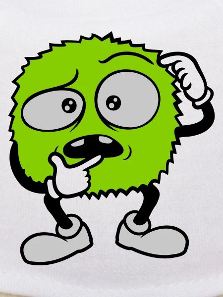 Comic skeptical face monster