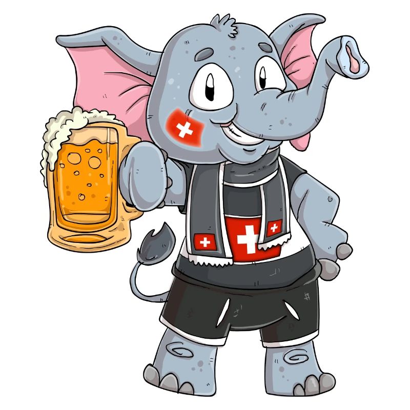 Schweizer Fan Elefant