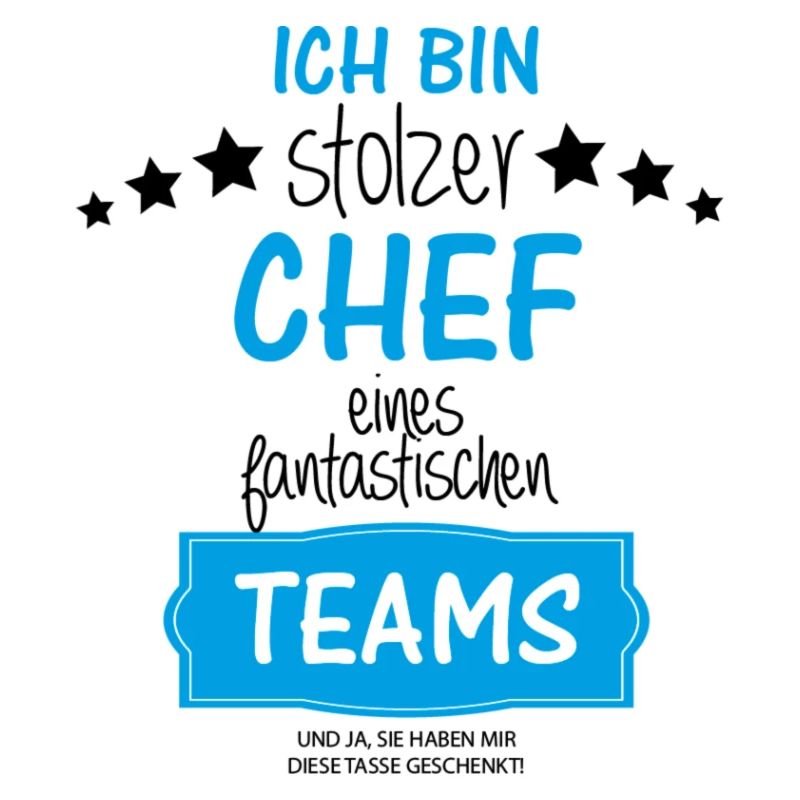 Stolzer Chef eines fantastischen Teams