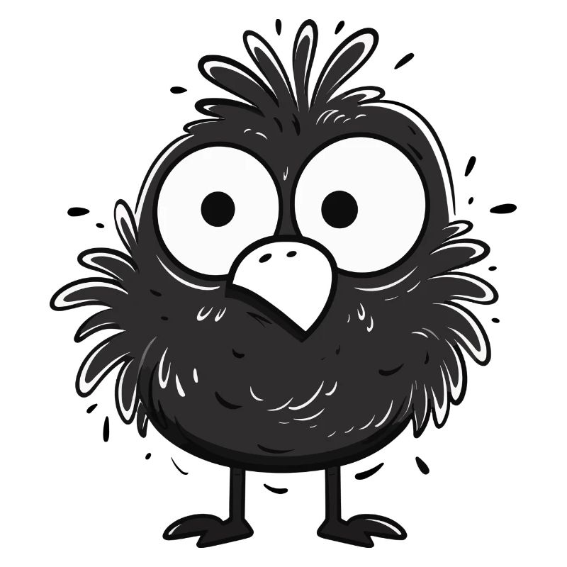 Netter kleiner schwarzer Vogel