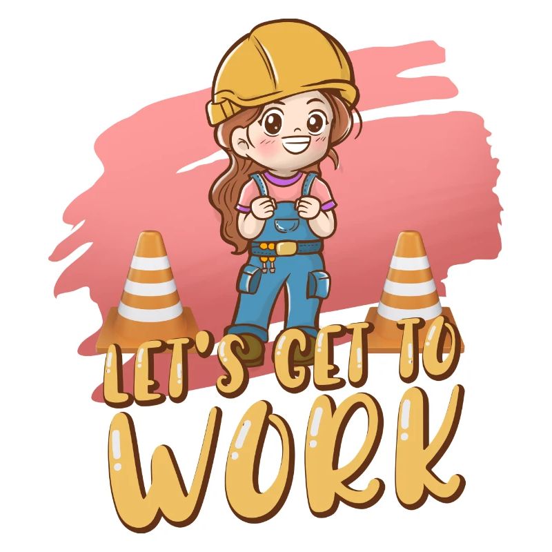 Excavator Construction Site Construction Worker Girl I Gift