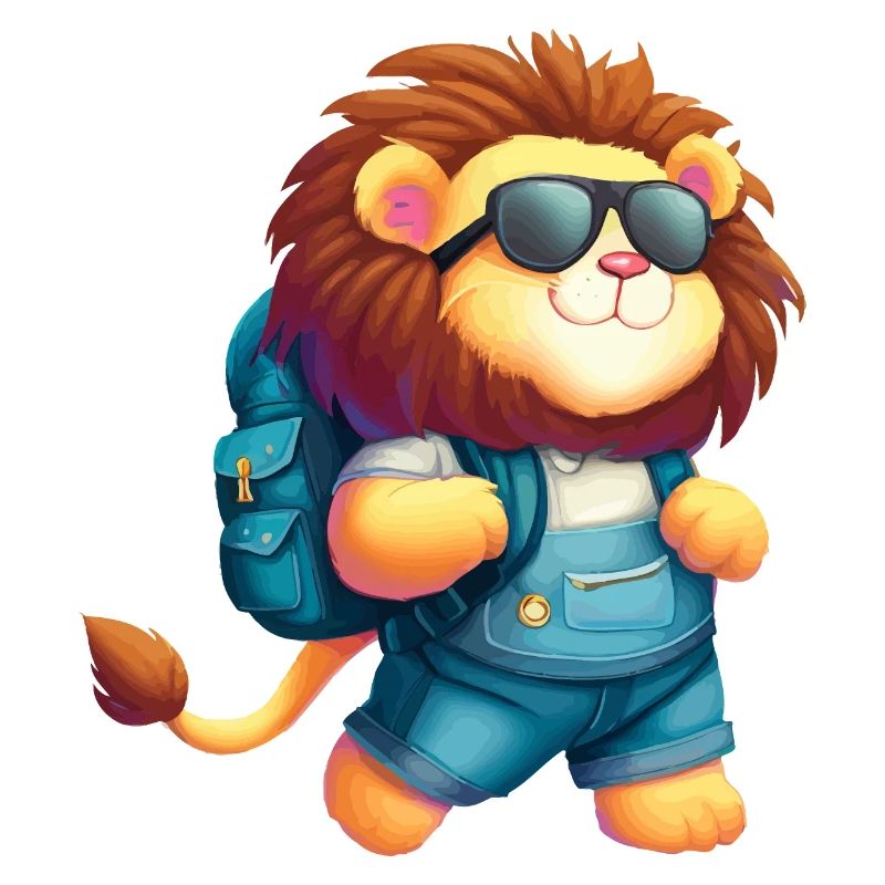 Abenteuerlustiger Löwe mit Sonnenbrille