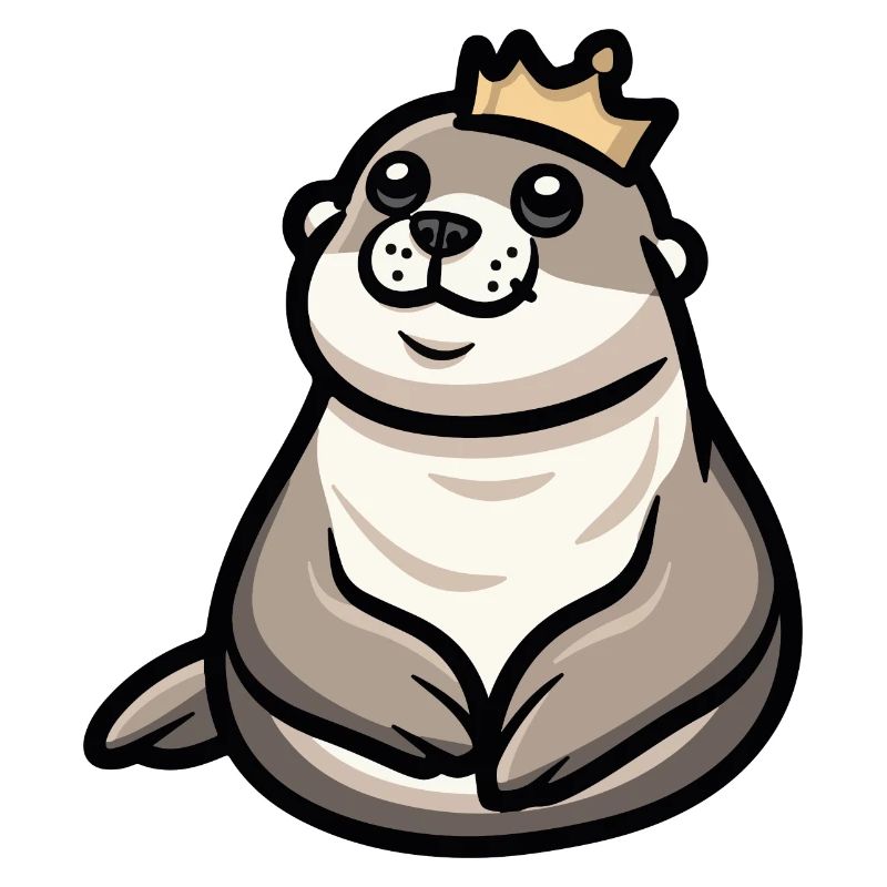 Couronne de dessin animé d’animal de phoque