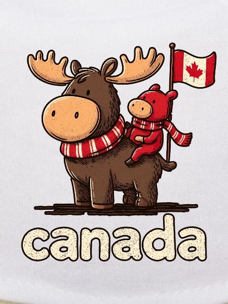 Canada-Moose mit kleinem Begleiter