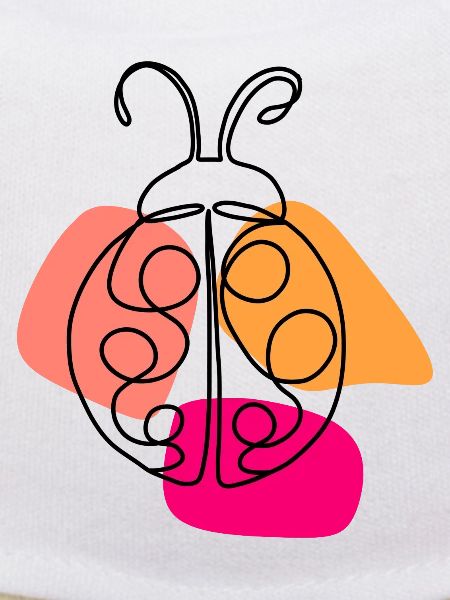 Hand Drawn One Line Ladybug