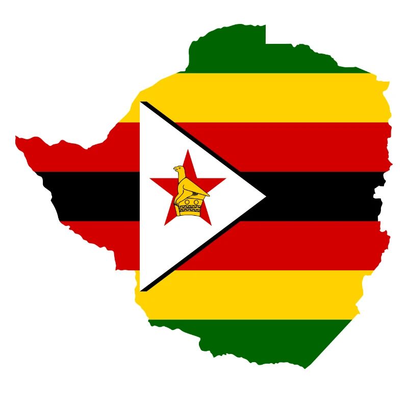 Drapeau du Zimbabwe carte drapeau