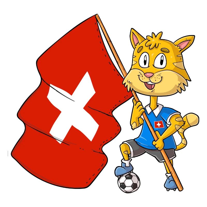 Schweizer Fan Katze