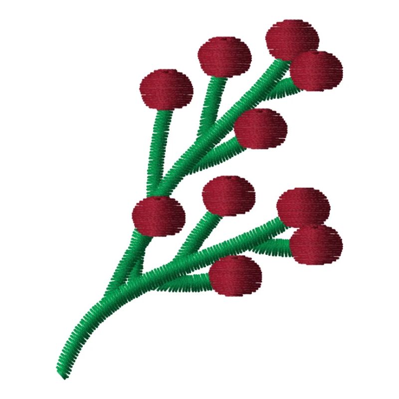 Cornelian cherry embroidered