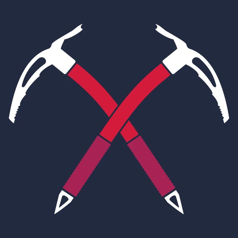 Crossed ice axe three-color vector