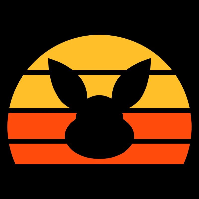 Tête de lapin devant le demi-soleil