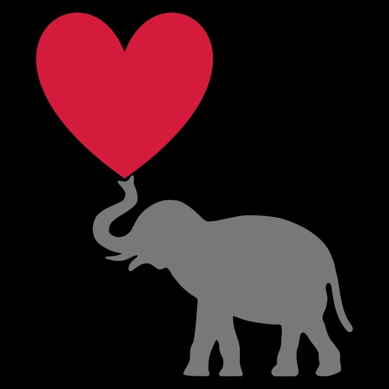 ★ Designfarben änderbar ★ Elefant mit Herz