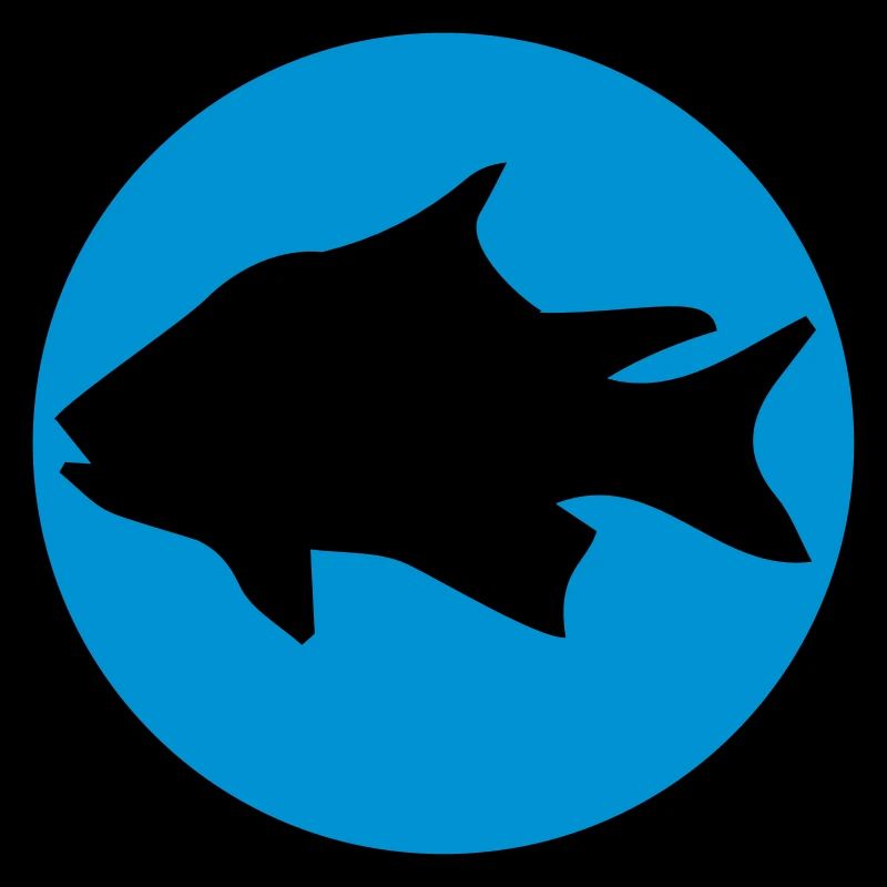 cercle rond timbre équipe sport logo attrapé poisson