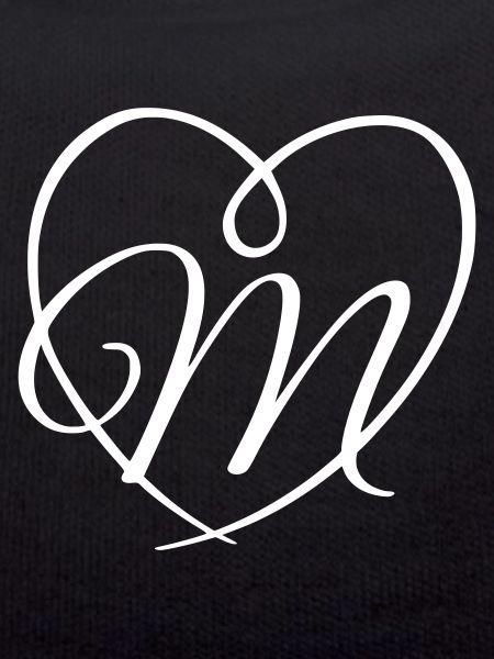Letter M Calligraphy Heart