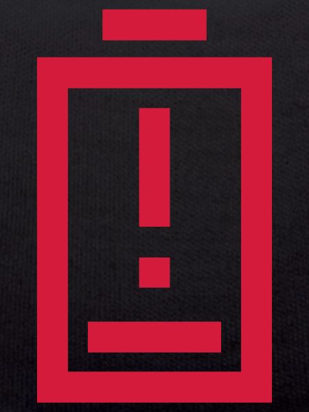 Avertissement Point d’exclamation Batterie vide